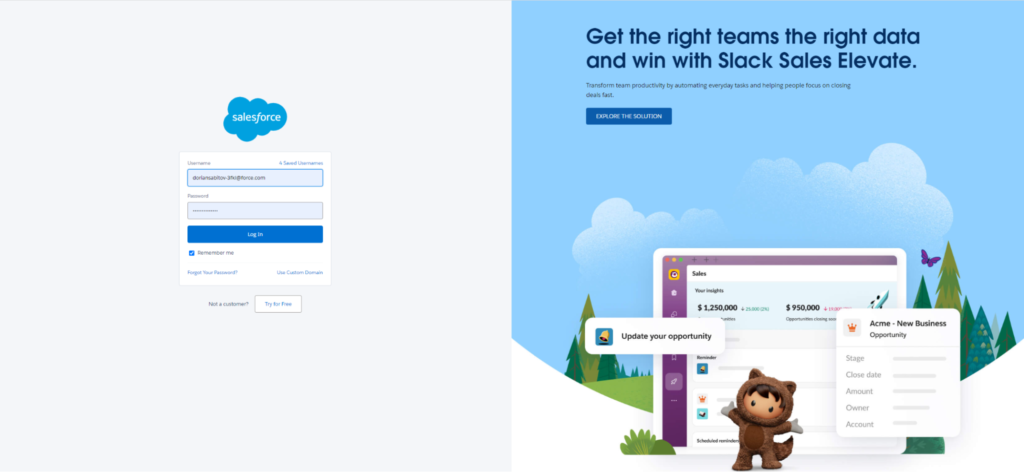 Login to Salesforce