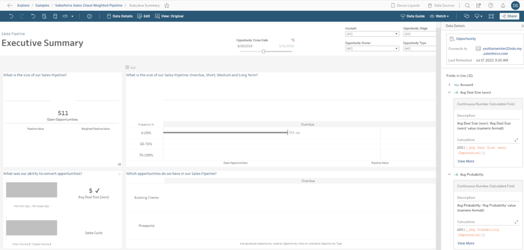 Step 4.5 - New workbook based on Data from Salesforce Org