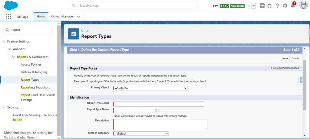 Select Report Types