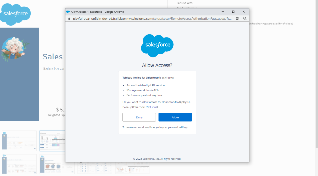 Step 4.4 - Allow Access to Salesforce