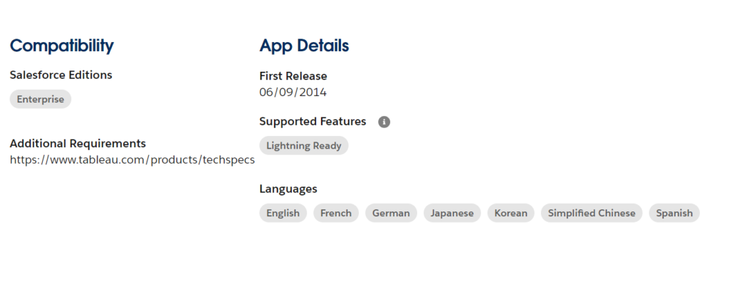Tableau App Details