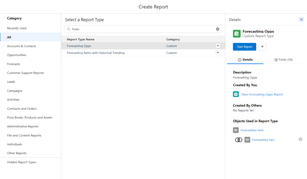 Create a Forecasting Report