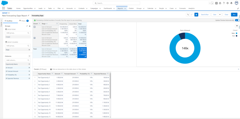 Select all necessary filter criteria