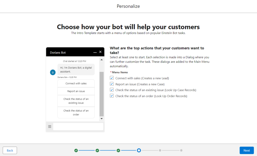 Options to customize