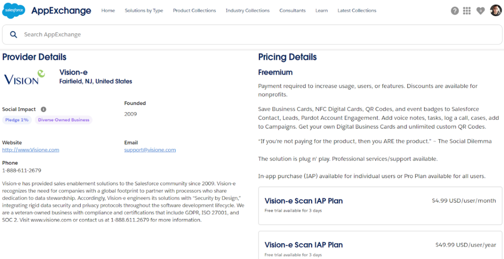 Vision-e Pricing Details