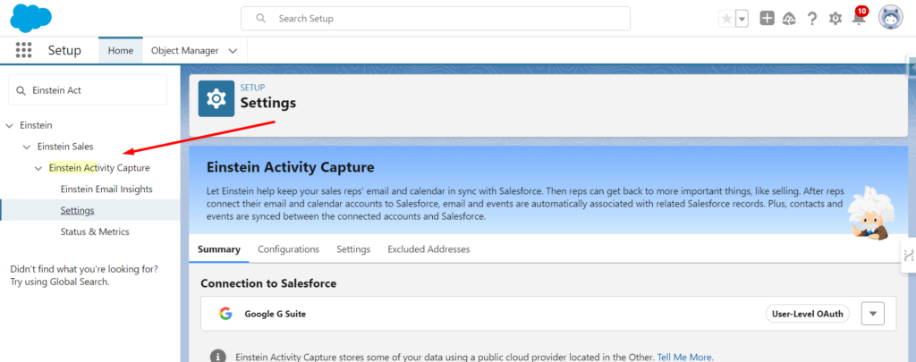 Enable Einstein Activity Capture in Salesforce