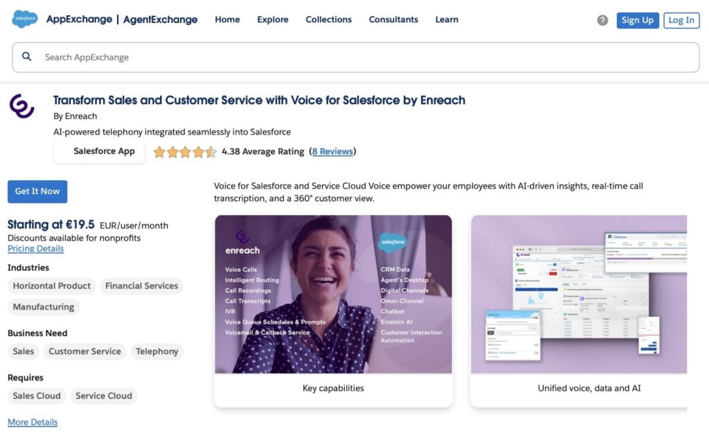 Transform Sales and Customer Service with Voice for Salesforce by Enreach