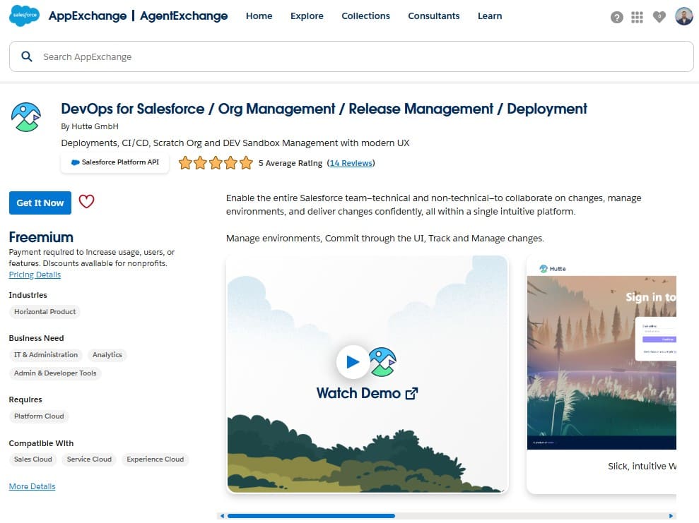 Hutte on AppExchange