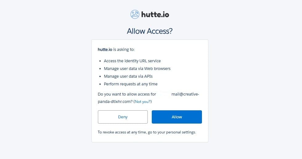 Permissions for Hutte.io