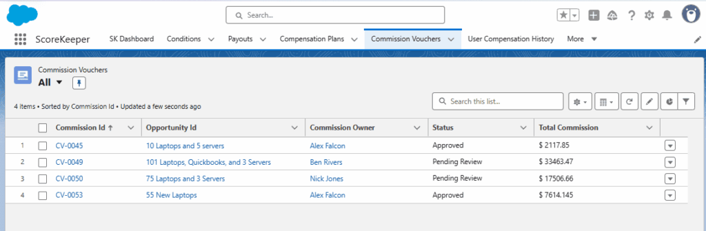 Commission Vouchers