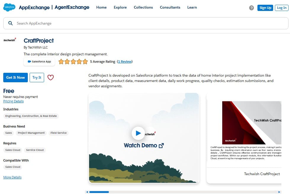CraftProject on AppExchange