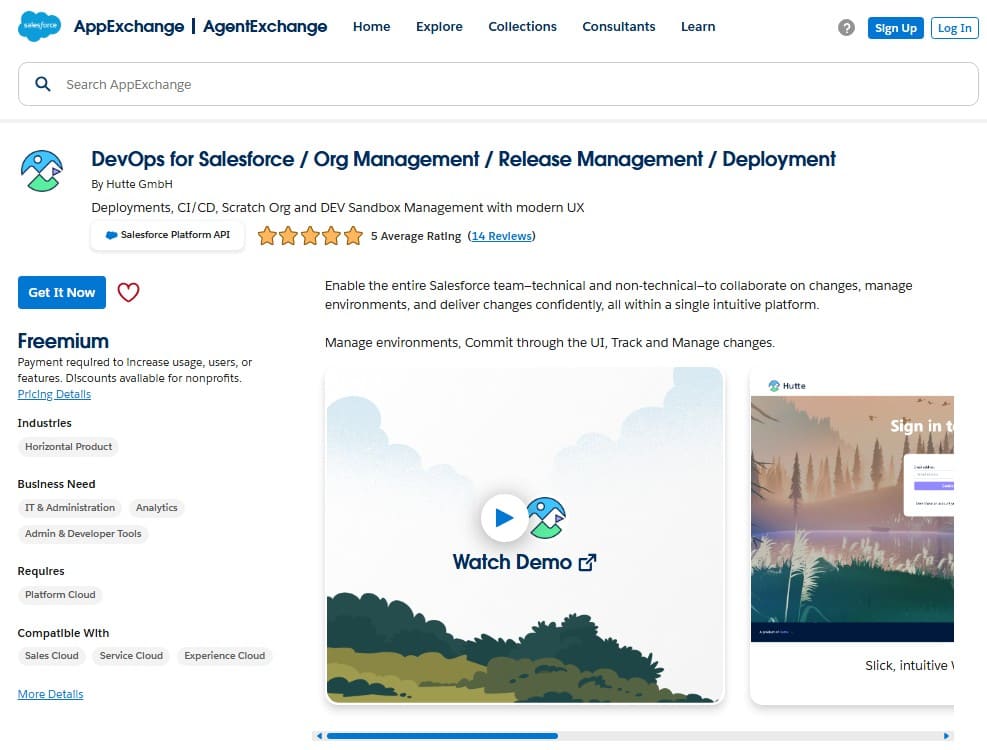 Hutte on AppExchange