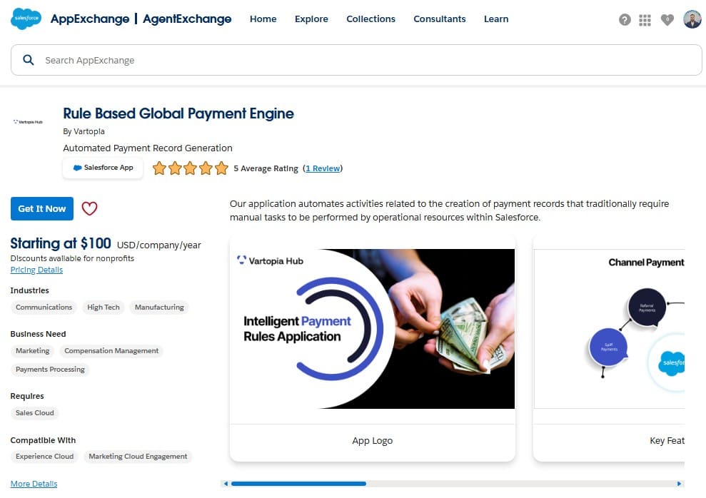 Rule Based Global Payment Engine on AppExchange