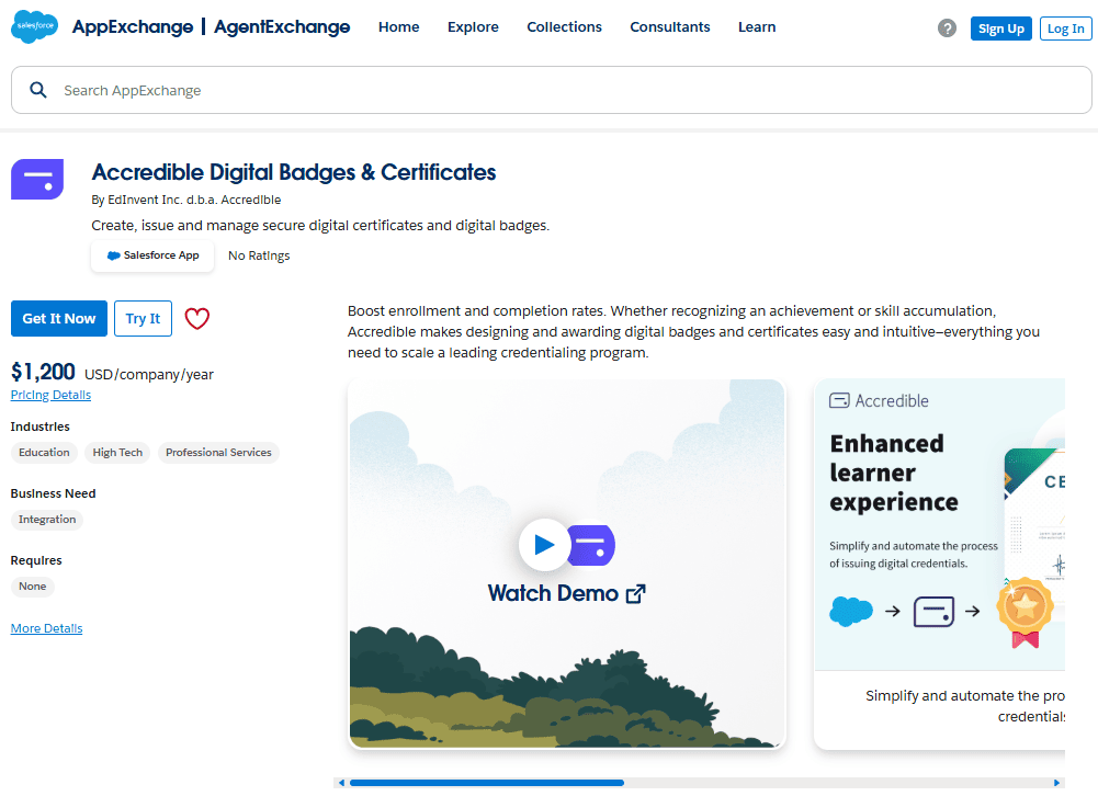 Accredible on AppExchange