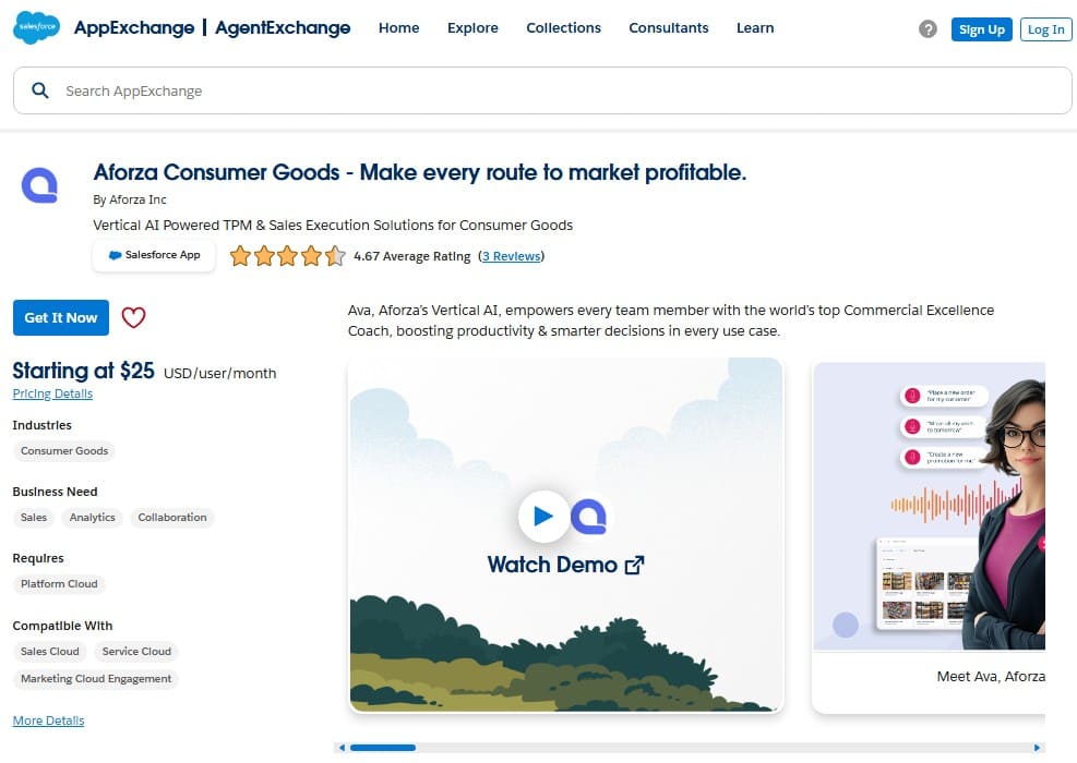Aforza Consumer Goods on AppExchange