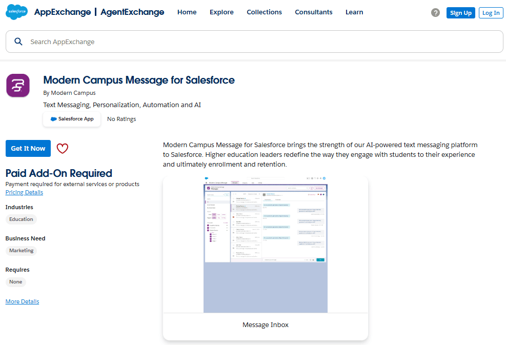 Modern Campus Message on AppExchange