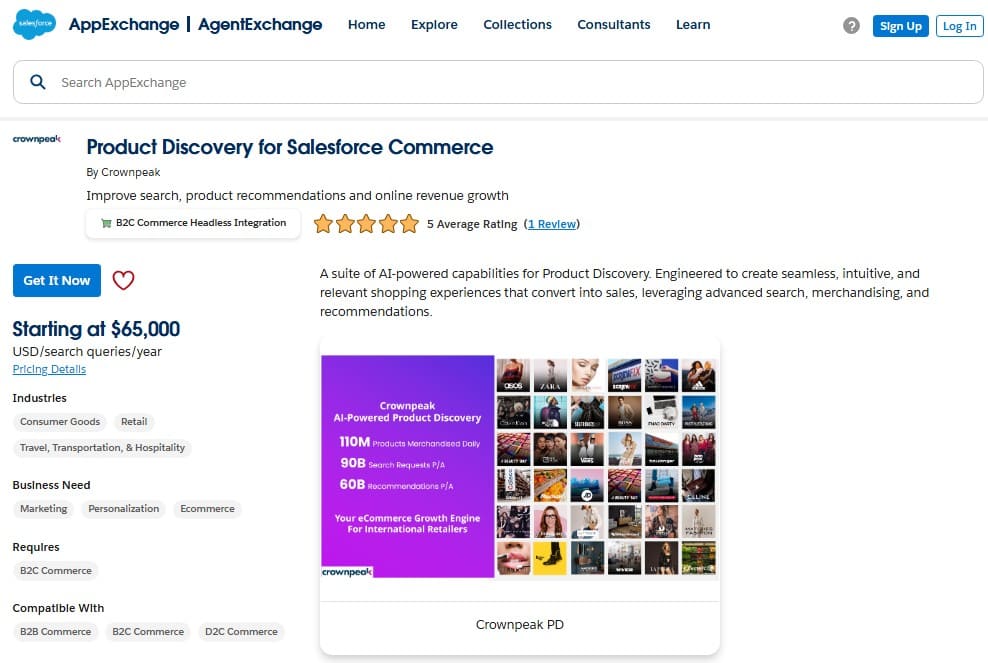 Product Discovery for Salesforce Commerce by Crownpeak on AppExchange