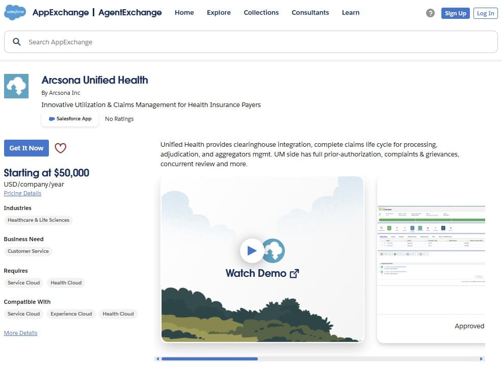 Arcsona Unified Health on AppExchange