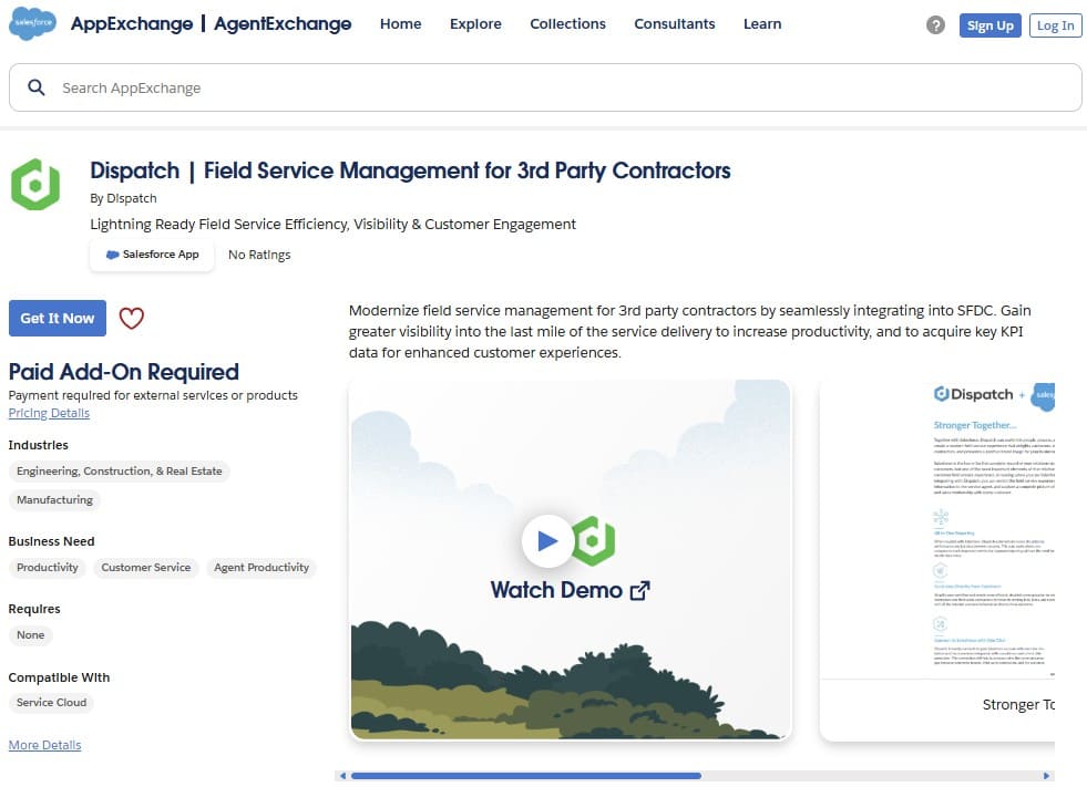 Dispatch on AppExchange