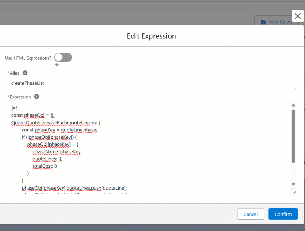 Expression builder
