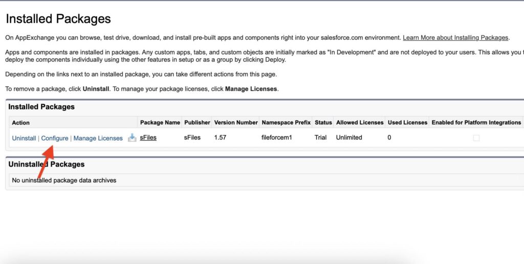 Installed Packages