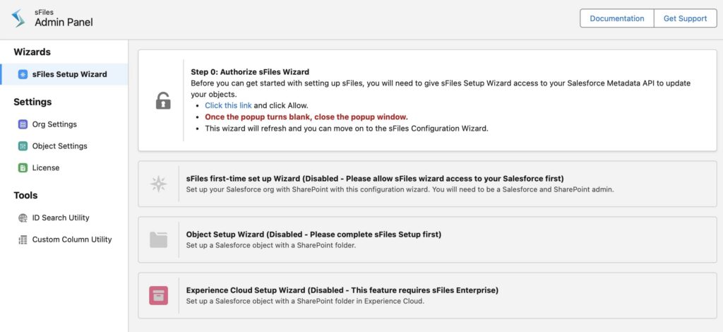 sFiles Admin Panel
