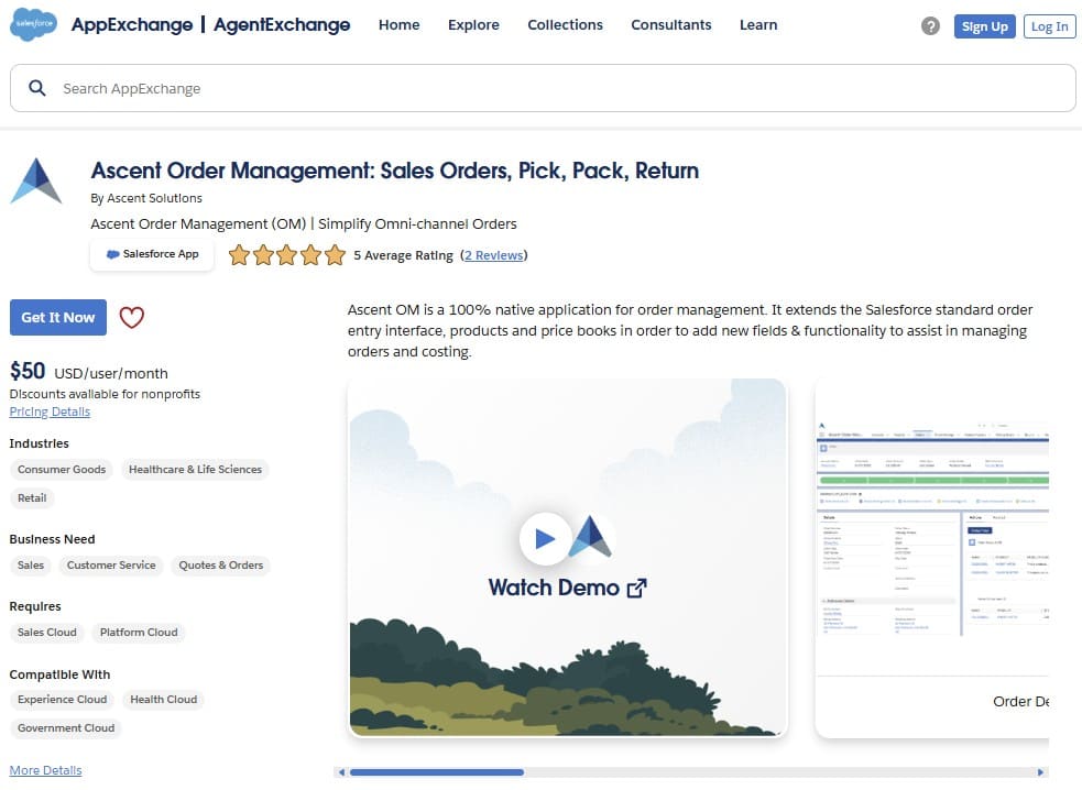 Ascent Order Management on AppExchange