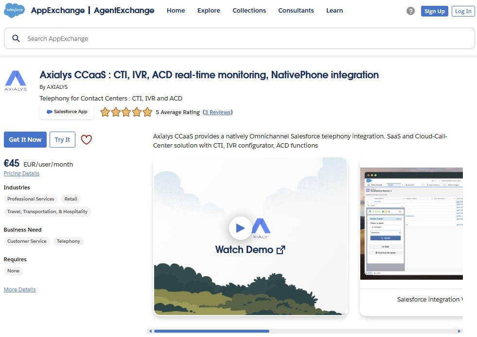 Axialys CCaaS on AppExchange