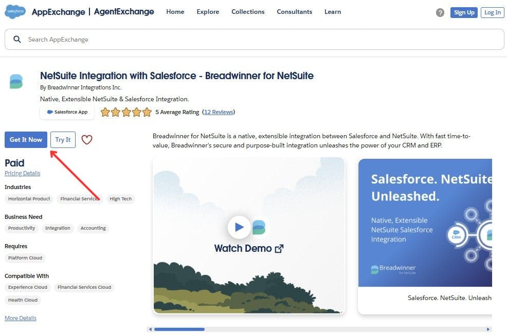 Breadwinner for NetSuite on AppExchange