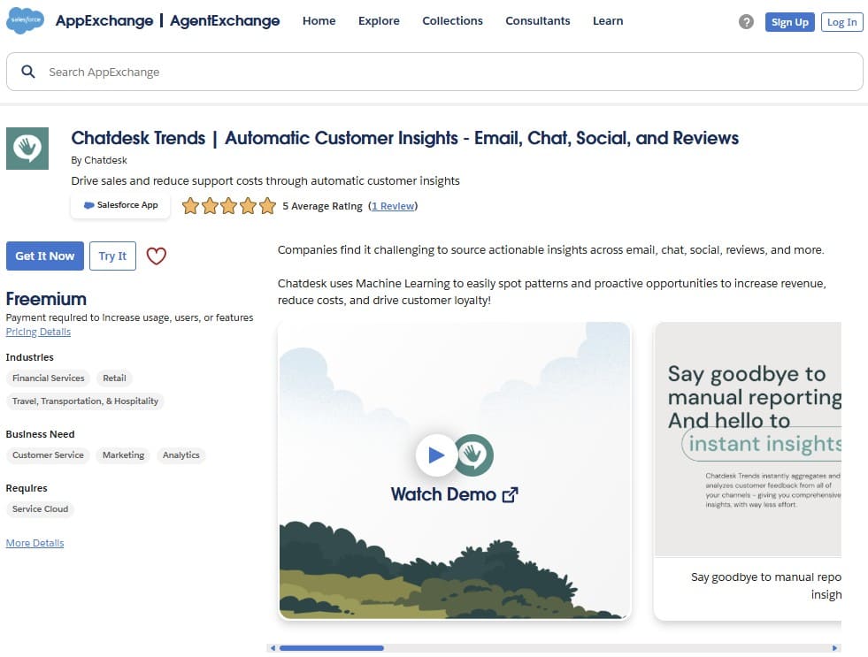 Chatdesk Trends on AppExchange