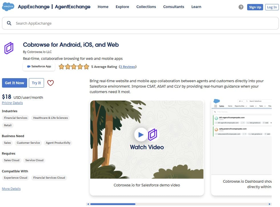 Cobrowse on AppExchange