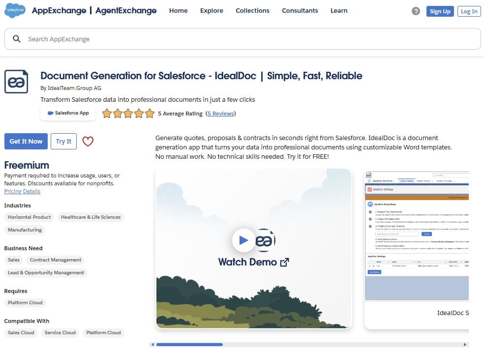IdealDoc on AppExchange