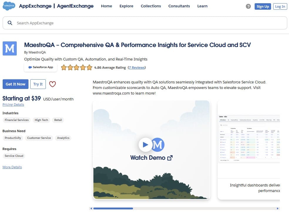 MaestroQA on AppExchange
