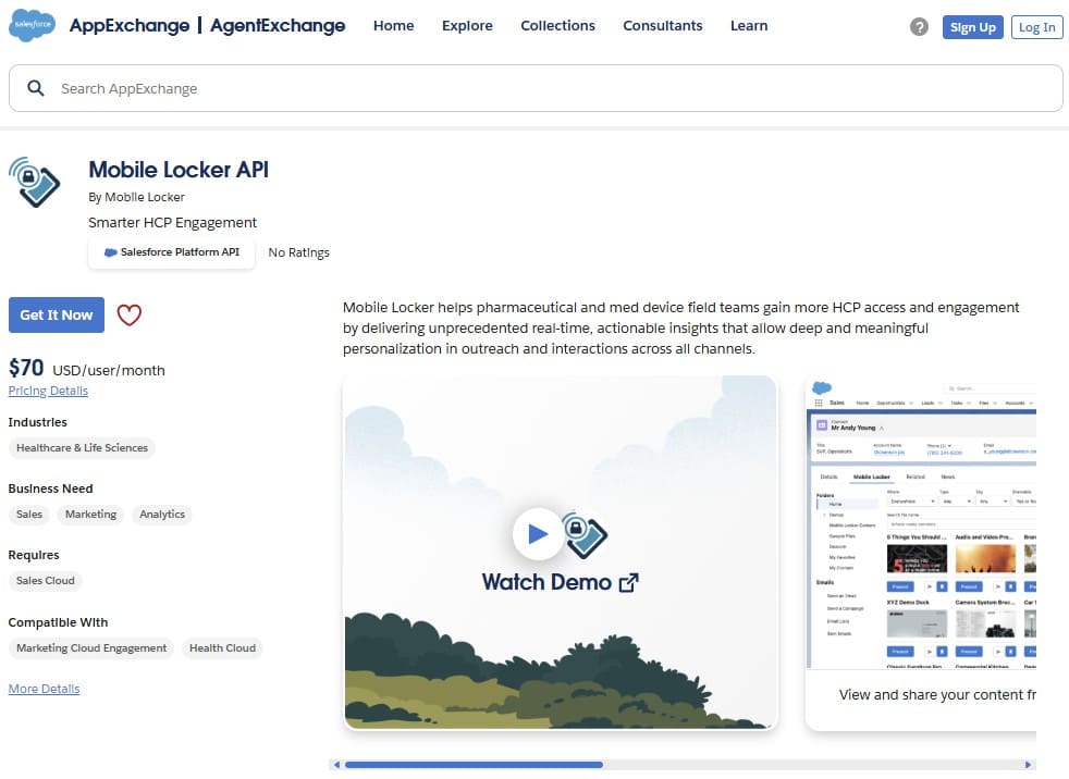 Mobile Locker API on AppExchange