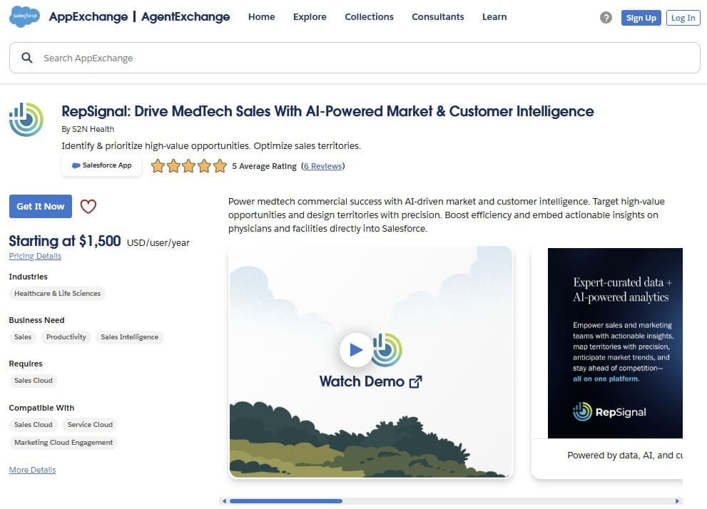 RepSignal on AppExchange