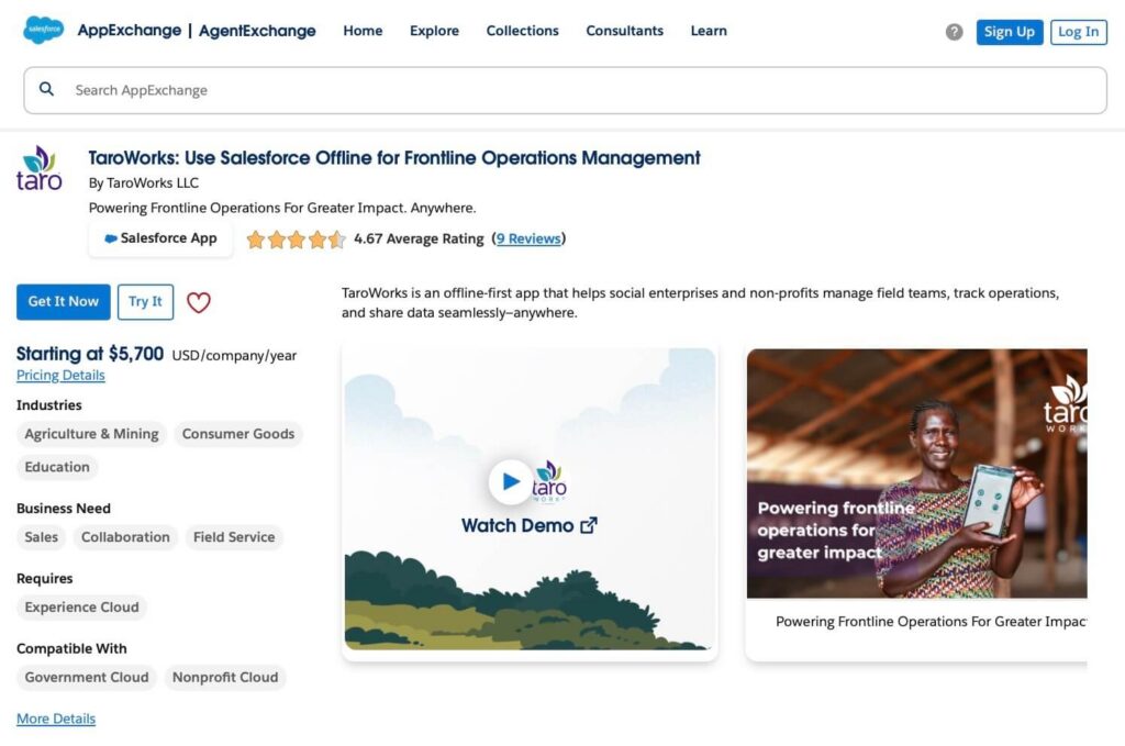 TaroWorks- Use Salesforce Offline for Frontline Operations Management