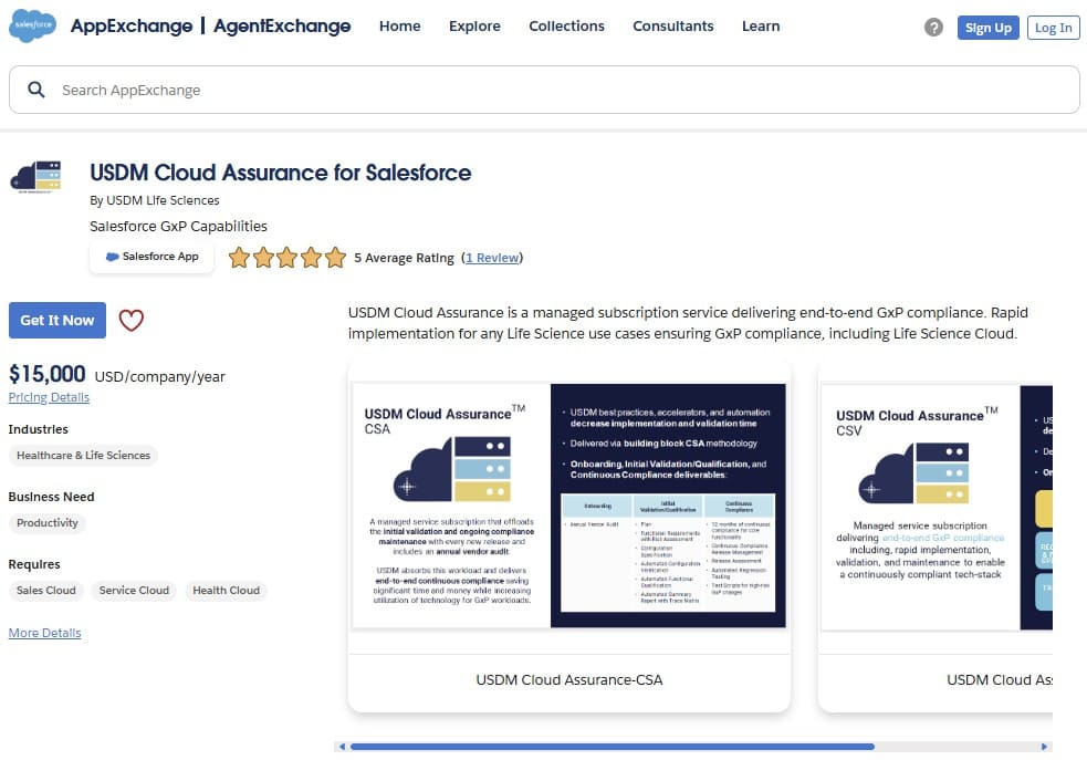 USDM Cloud Assurance on AppExchange