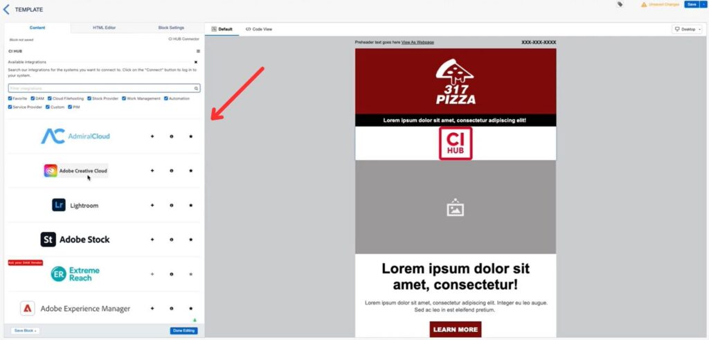 Choose integration with a cloud or DAM system