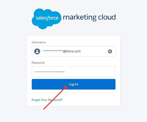 Logging into Marketing Cloud to install CI HUB