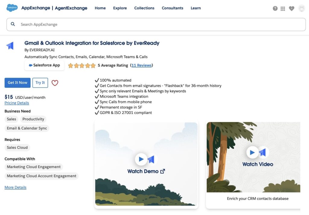 Gmail & Outlook Integration for Salesforce by EverReady
