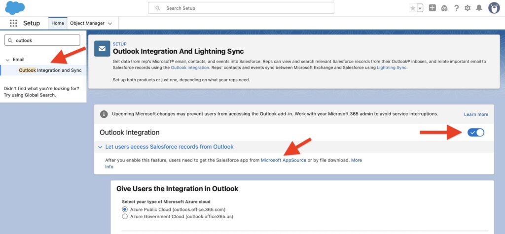 Outlook Integration in Salesforce