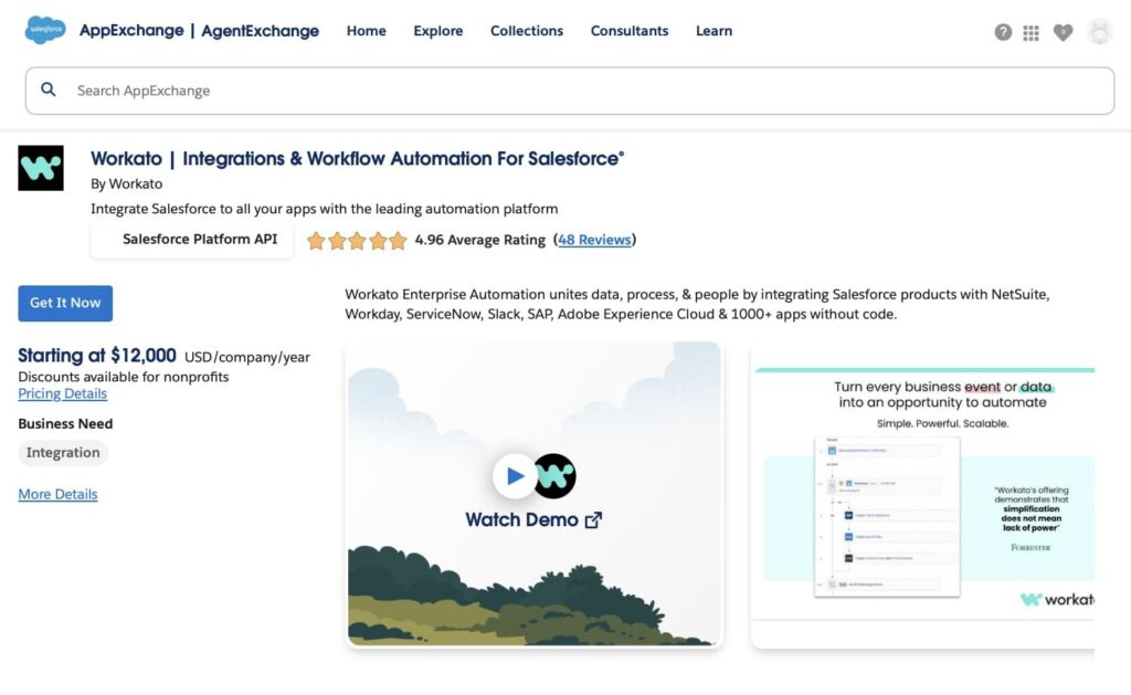Workato on AppExchange