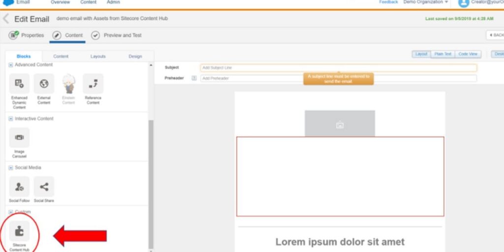 Sitecore Content Hub block
