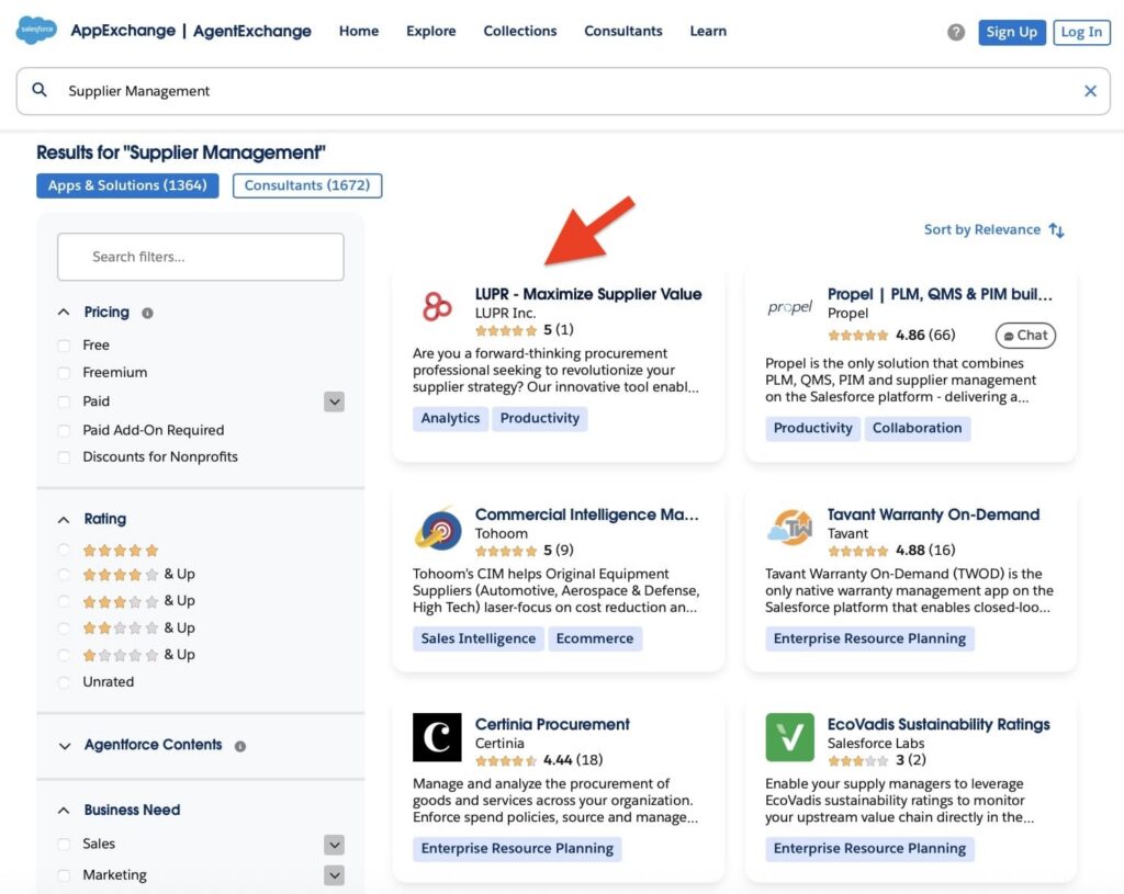 Supplier Management on AppExchange