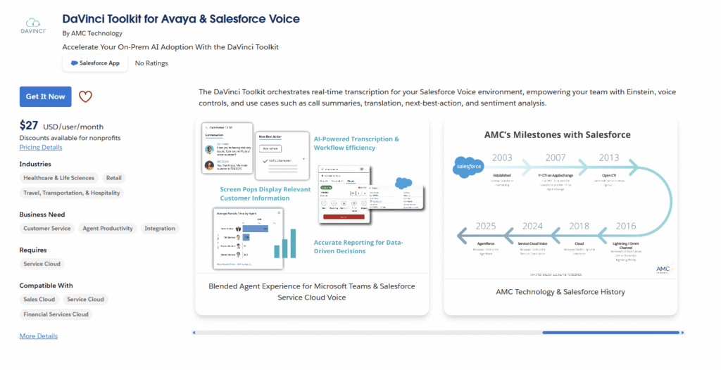 DaVinci Toolkit for Avaya & Salesforce Voice
