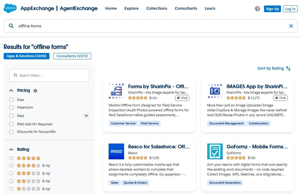 Offline forms on AppExchange