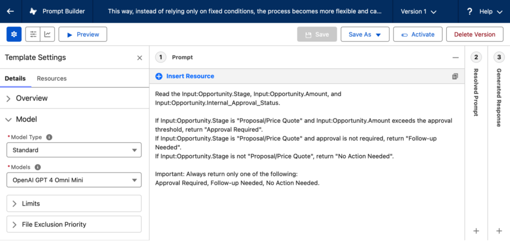 Create an Opportunity Prompt