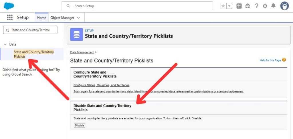 Enabled State and CountryTerritory Picklists as part of the installation prerequisites