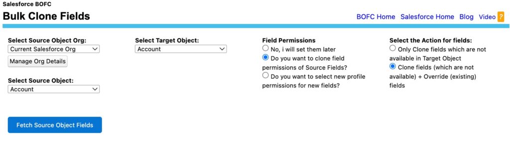 Bulk Clone Fields in BOFC