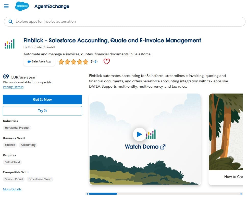 Finblick on AppExchange